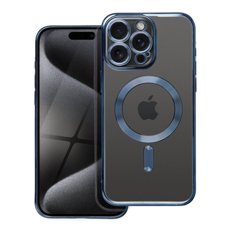OEM Pouzdro Electro Mag Cover APPLE IPHONE 15 PRO MAX titanově modré