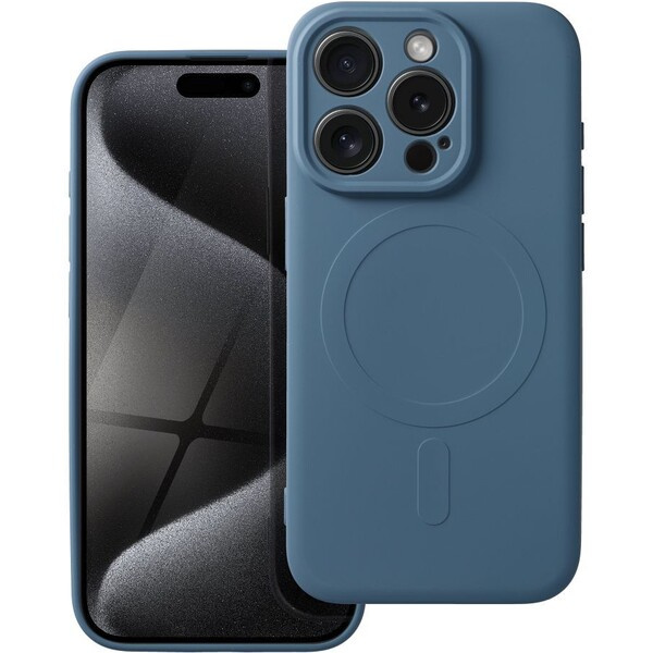 Smarty Mag silikonový kryt s MagSafe iPhone 15 Pro modrý