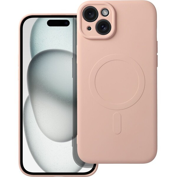 Smarty Mag silikonový kryt s MagSafe iPhone 15 Plus růžový