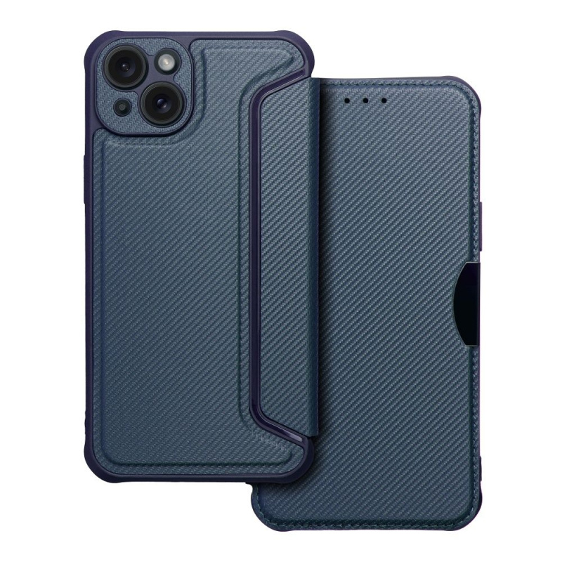 OEM Pouzdro RAZOR Book APPLE IPHONE 15 Plus modré