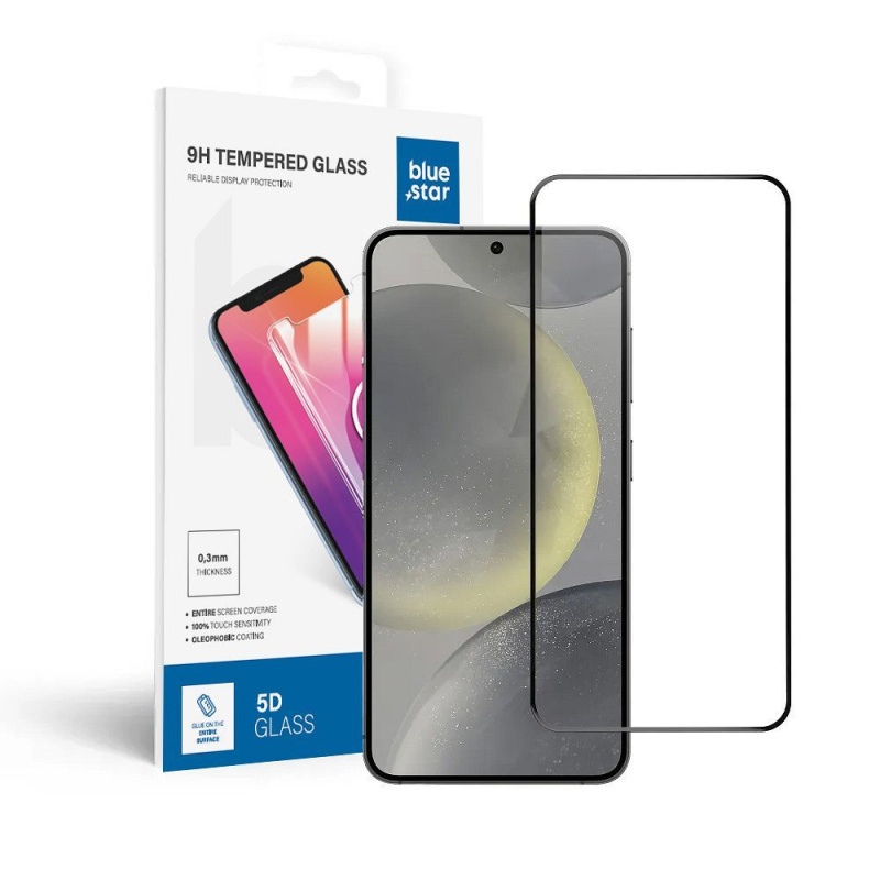 Tvrzené sklo Blue Star 5D Samsung Galaxy S24+ (full glue/case friendly) - černé