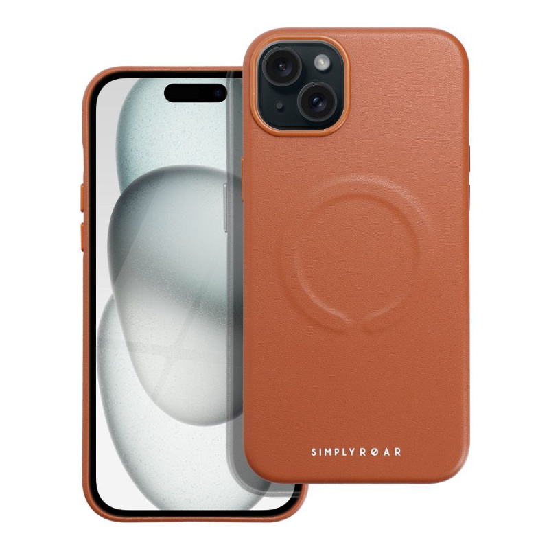 Pouzdro Roar Leather Mag Case kompatibilní s MagSafe APPLE IPHONE 15 Plus hnědé