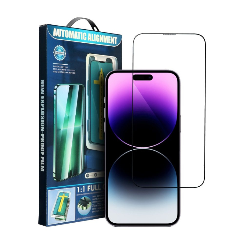 OEM Tvrzené sklo 5D Full Glue pro Apple iPhone 12 Pro černé + aplikator