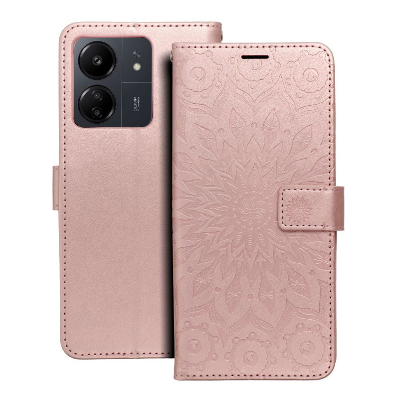 OEM Pouzdro Forcell MEZZO Book XIAOMI Redmi 13C mandala zlato růžové