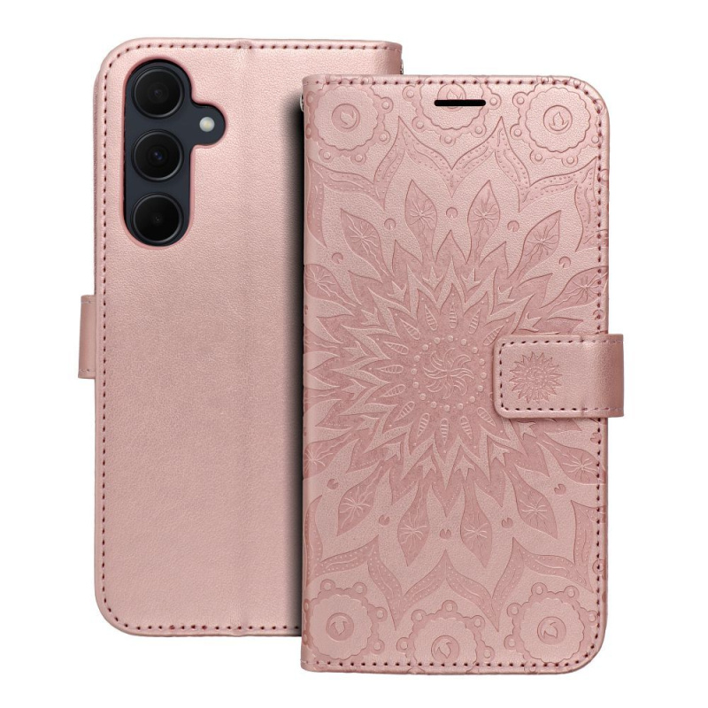 OEM Pouzdro Forcell MEZZO Book SAMSUNG Galaxy A35 5G mandala zlato růžové
