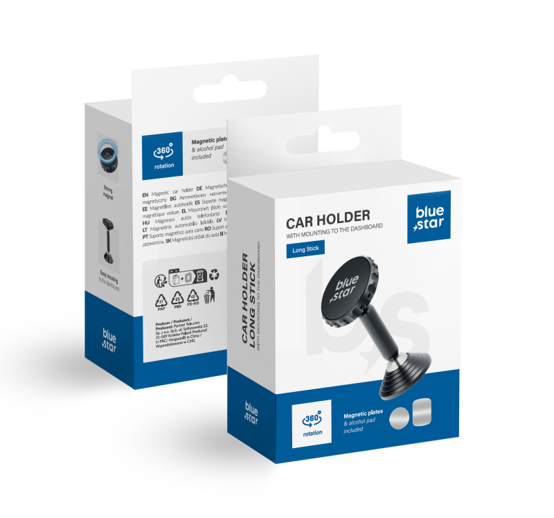 BLUE STAR magnetický držák do auta LONG STICK na tabuli / stůl černý