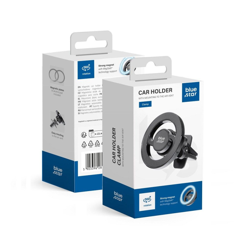 BLUE STAR magnetický držák do auta CLAMP pro mřížku kompatibilní s MagSafe