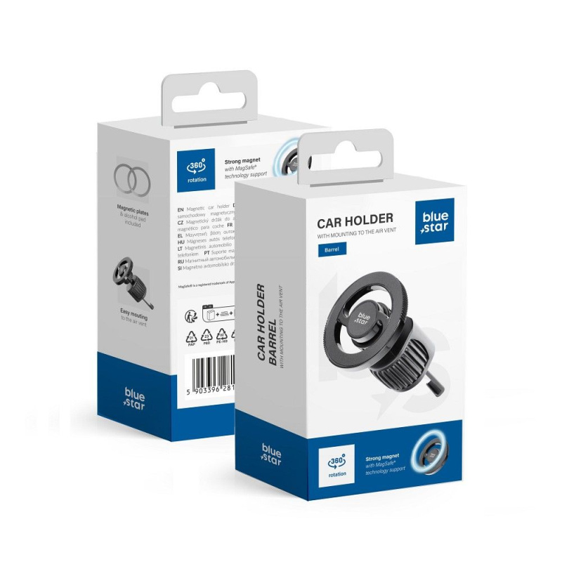 BLUE STAR magnetický držák do auta BARREL pro mřížku kompatibilní s MagSafe