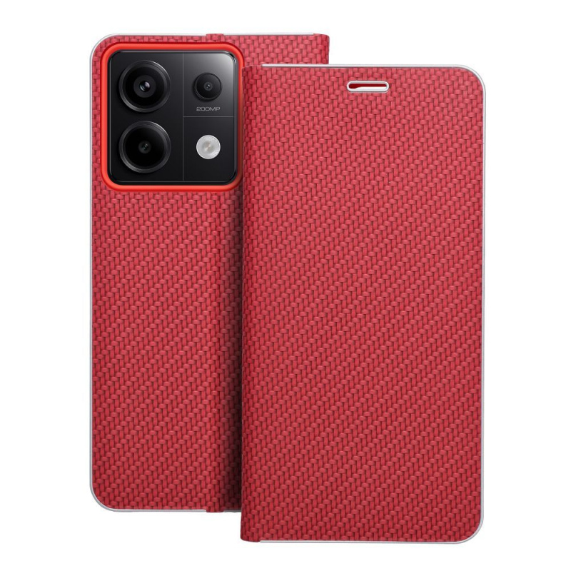 OEM Pouzdro Forcell Luna Carbon XIAOMI Redmi NOTE 13 PRO 5G červené