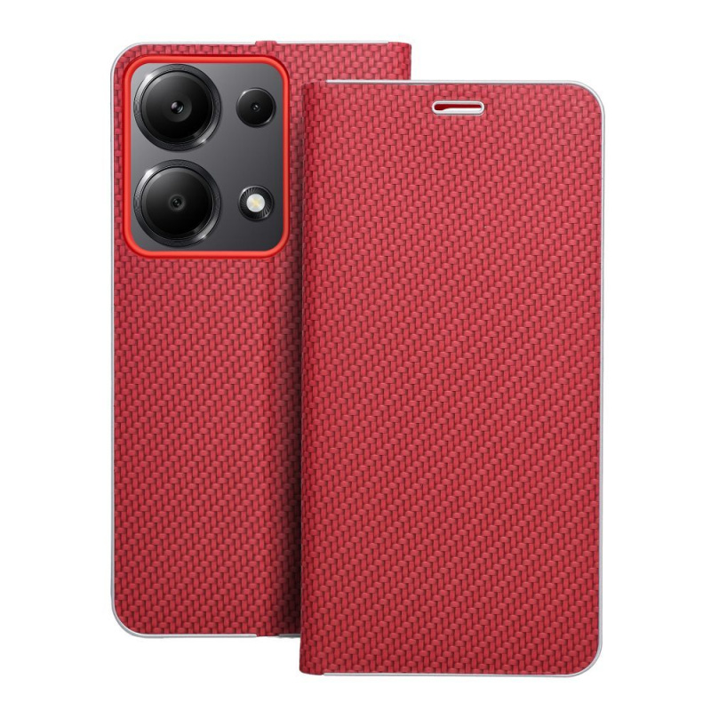 OEM Pouzdro Forcell Luna Carbon XIAOMI Redmi NOTE 13 PRO 4G červené