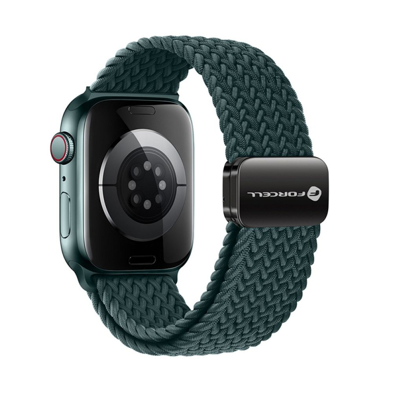 FORCELL F-DESIGN FA02 nylonový magnetický řemínek APPLE Watch 38 / 40 / 41 mm tmavě zelený