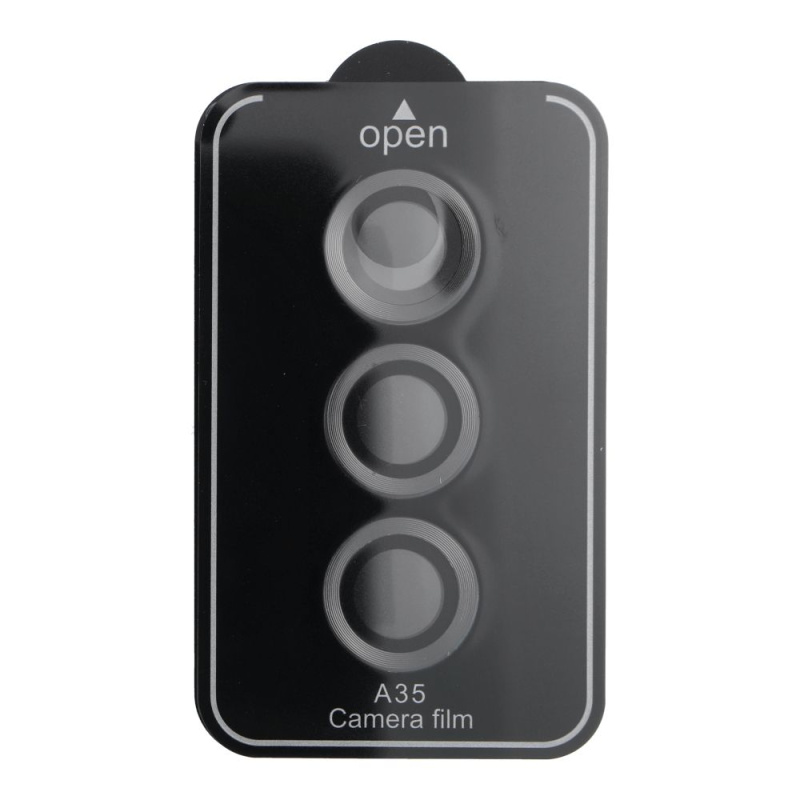 OEM Sklo fotoaparátu PROTECTOR 9H + aplikator SAMSUNG Galaxy A35 černé