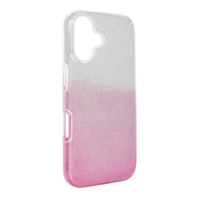 OEM Pouzdro Forcell SHINING APPLE IPHONE 16 transparent/růžové