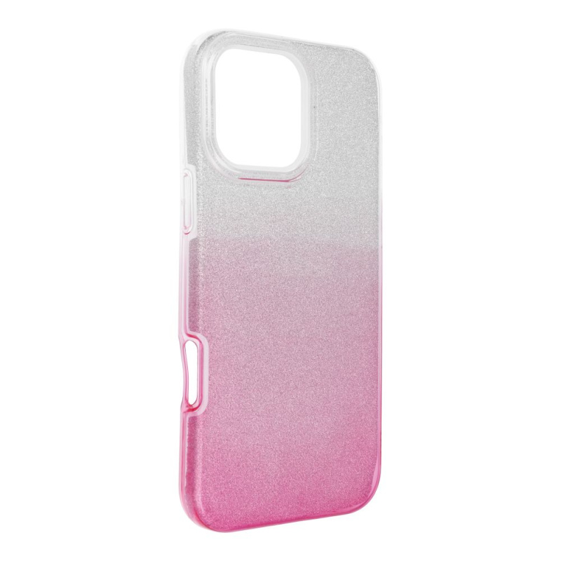 OEM Pouzdro Forcell SHINING APPLE IPHONE 16 PRO MAX transparent/růžové