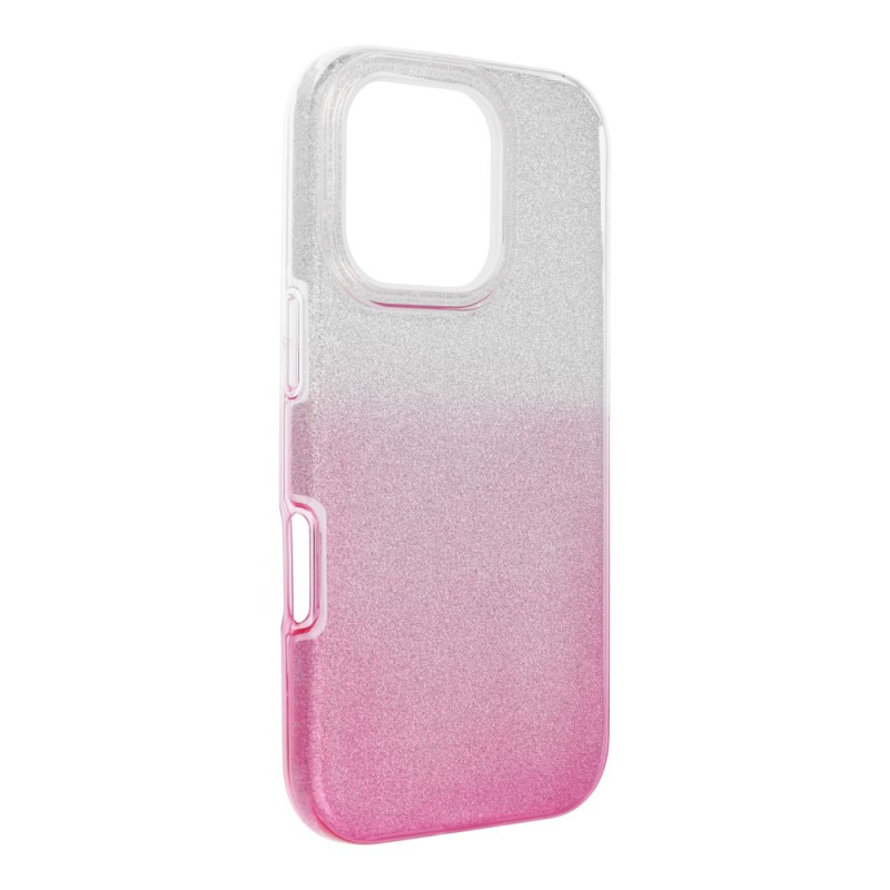 OEM Pouzdro Forcell SHINING APPLE IPHONE 16 PRO transparent/růžové
