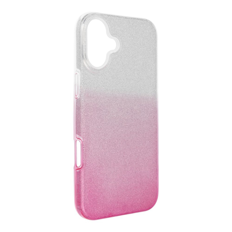 OEM Pouzdro Forcell SHINING APPLE IPHONE 16 PLUS transparent/růžové