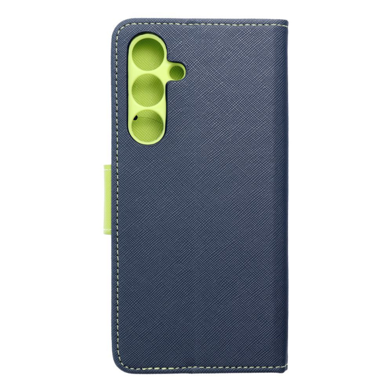 OEM Pouzdro Fancy Book SAMSUNG Galaxy S24 FE navy blue / limonka