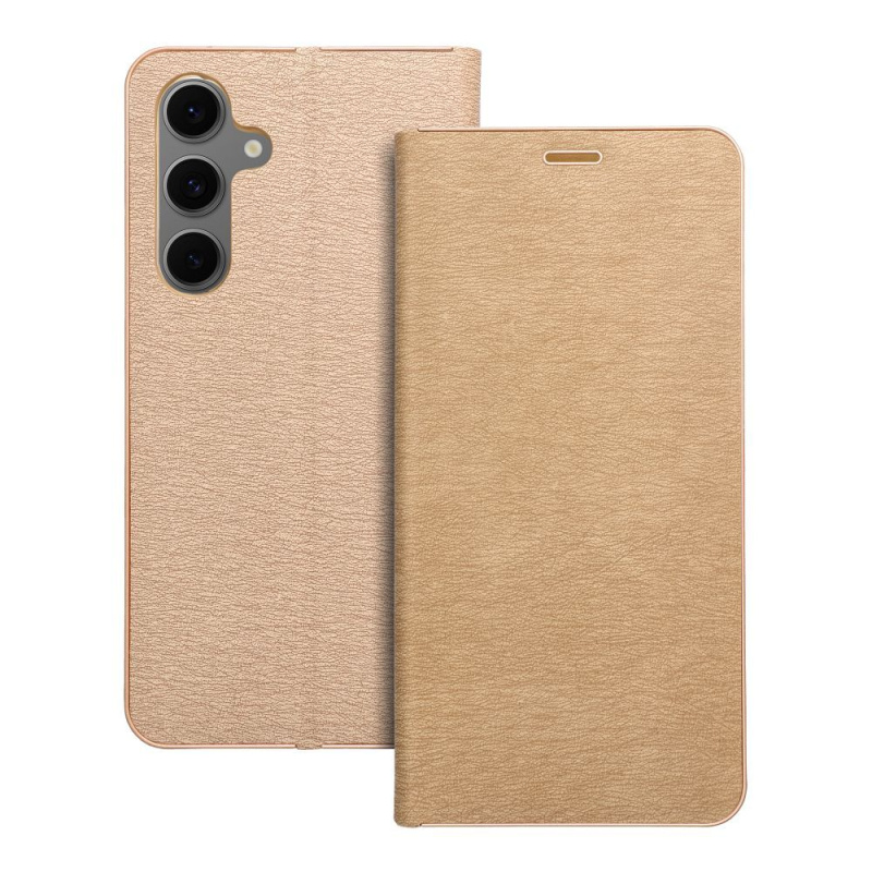 OEM Pouzdro LUNA Book Gold SAMSUNG Galaxy S24 FE zlaté