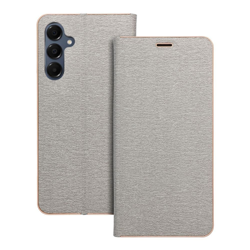 OEM Pouzdro LUNA Book Gold SAMSUNG Galaxy A16 5G stříbrné