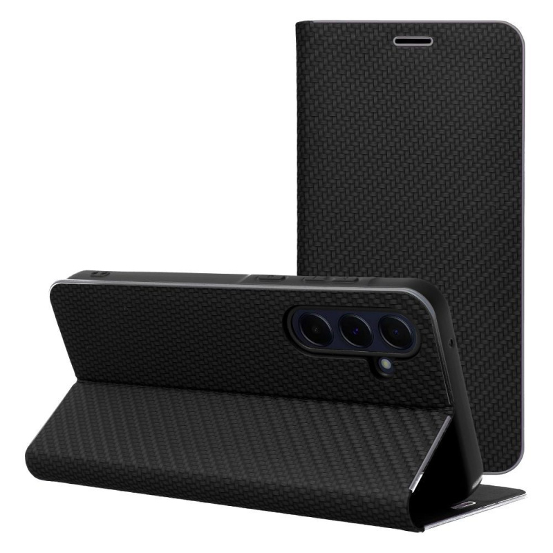 OEM Pouzdro LUNA Book Carbon SAMSUNG Galaxy S25 Ultra černé
