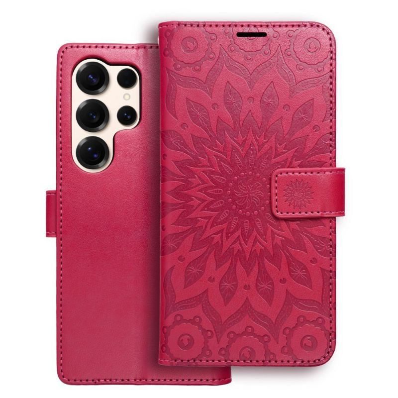 OEM Pouzdro MEZZO Book SAMSUNG Galaxy S25 Ultra mandala purpurové