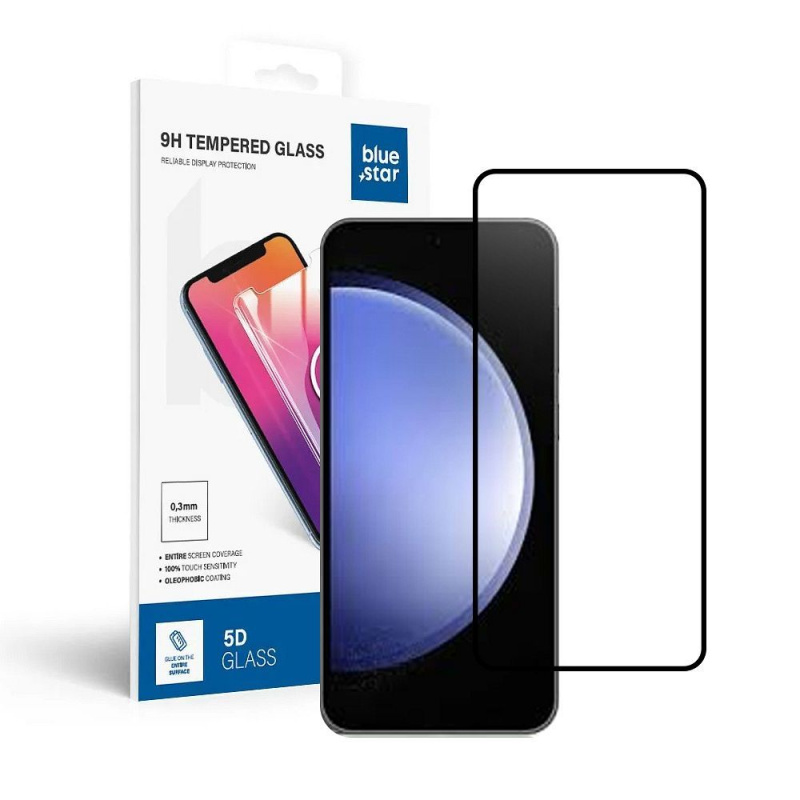 Tvrzené sklo Blue Star 5D Samsung Galaxy S25 (full glue/case friendly) - černé
