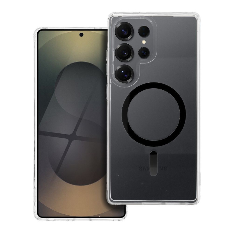 OEM Pouzdro Drop Glue Colorful Ring Mag Cover MagSafe SAMSUNG Galaxy S25 ULTRA černé