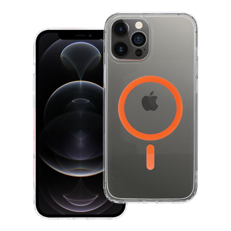 OEM Pouzdro Drop Glue Colorful Ring Mag Cover MagSafe APPLE IPHONE 12 PRO MAX oranžové