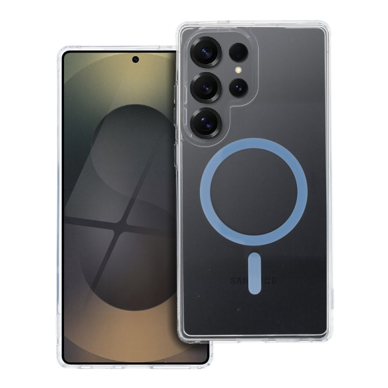 OEM Pouzdro Drop Glue Colorful Ring Mag Cover MagSafe SAMSUNG Galaxy S25 ULTRA světle modré