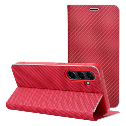 OEM Pouzdro LUNA Book Carbon XIAOMI Redmi Note 14 5G červené