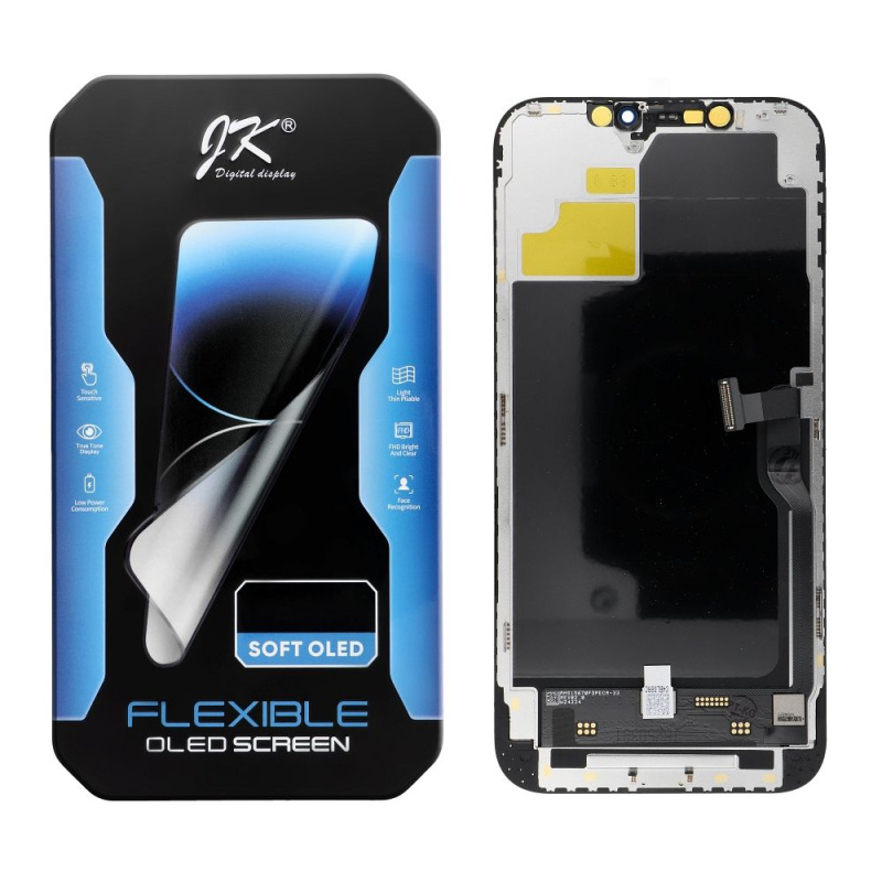 Displej JK pro Apple iPhone 12 / 12 Pro – Soft OLED (Change IC), náhradní OLED obrazovka černá