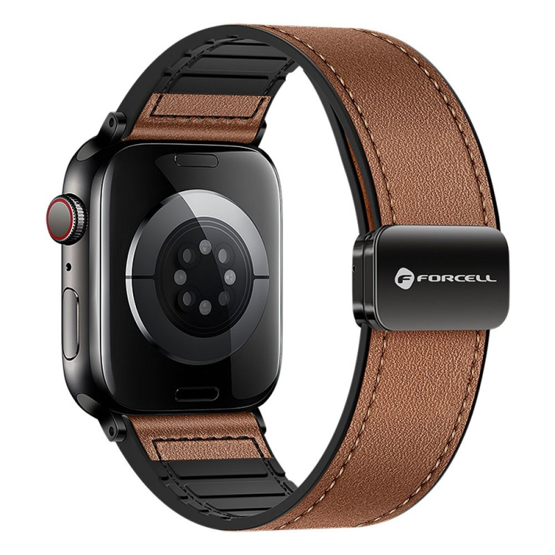 Řemínek Apple Watch Forcell F-Design FA21 eko kůže 38 / 40 / 41 mm hnědý