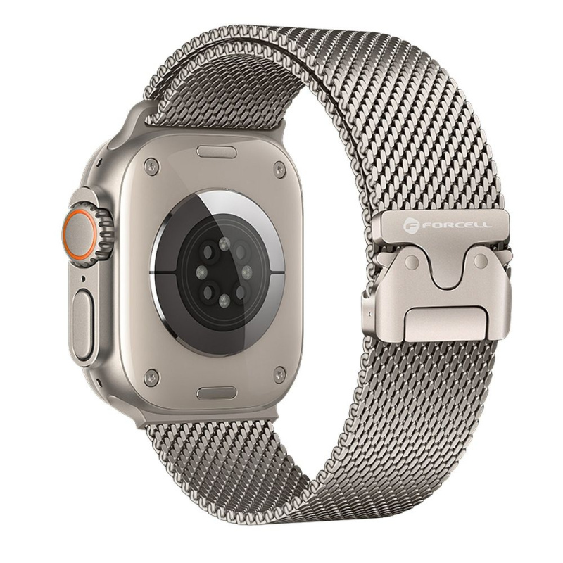 Řemínek Apple Watch Forcell F-Design FA11 ocelová západka 38 / 40 / 41 mm stříbrný