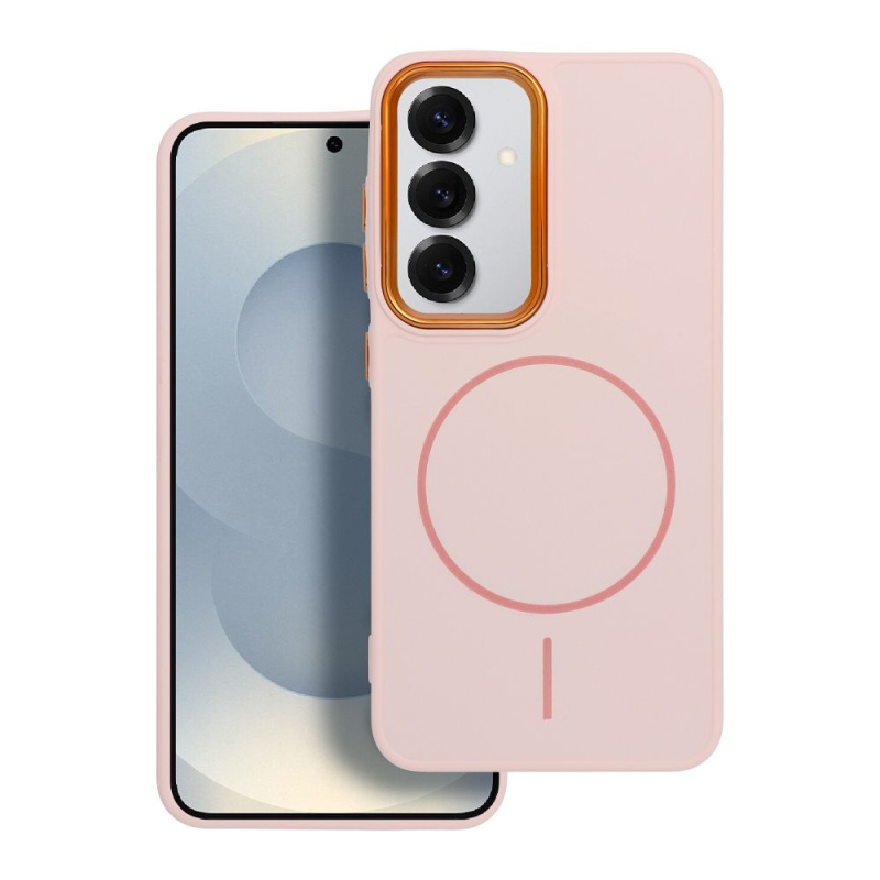 OEM Pouzdro FRAME MAG COVER MagSafe SAMSUNG Galaxy A07 pudrově růžové