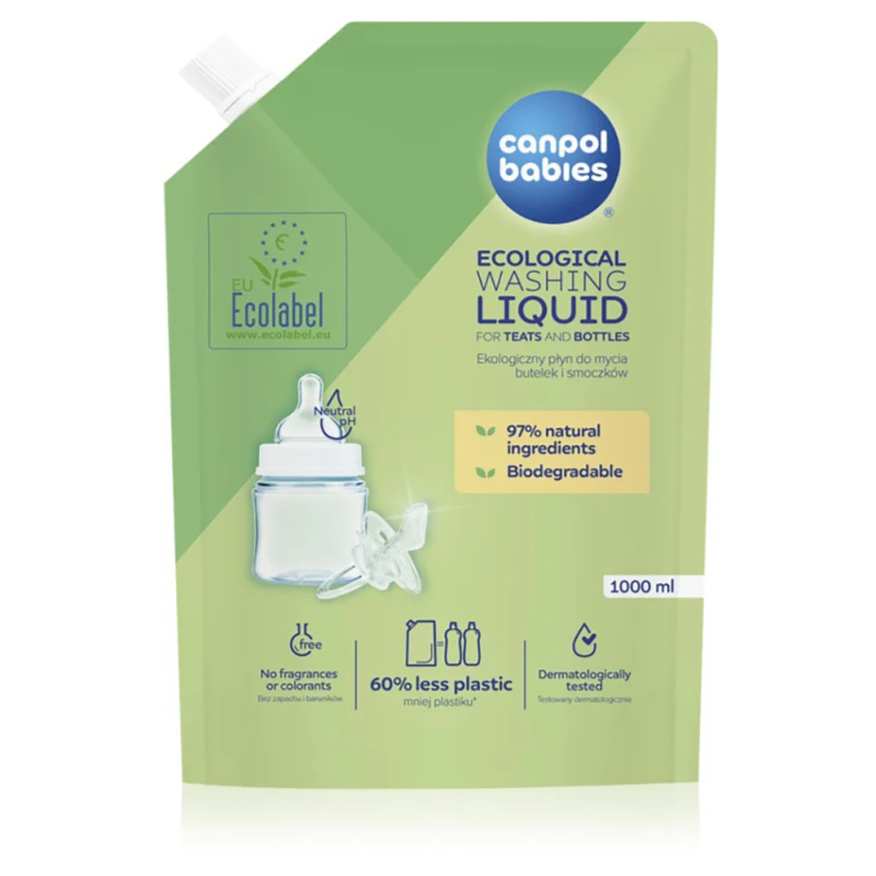 Canpol babies Ecological Washing Liquid mycí prostředek na dětské potřeby náhradní náplň 1000 ml