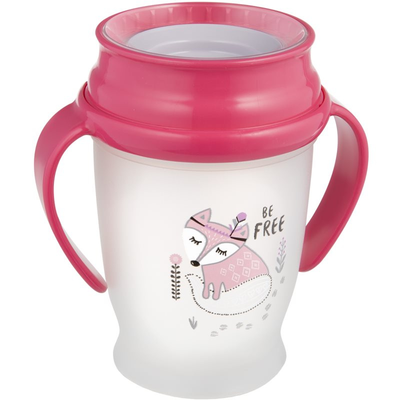 LOVI Hrníček  360˚ JUNIOR 250ml s úchyty INDIAN růžový