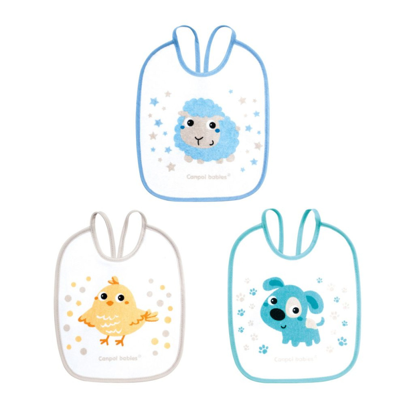 CANPOL BABIES Bryndák froté/PVC BUNNY & COMPANY 3 ks