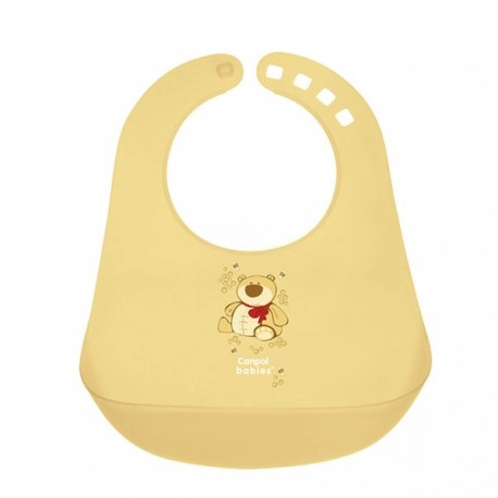 Plastový bryndák s kapsou CANPOL babies Happy Animals
