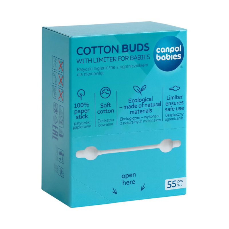 Canpol babies Hygiene vatové tyčinky pro děti 56 ks