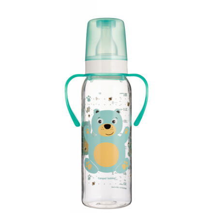 CANPOL BABIES Láhev s potiskem HAPPY ANIMALS 250 ml s úchyty