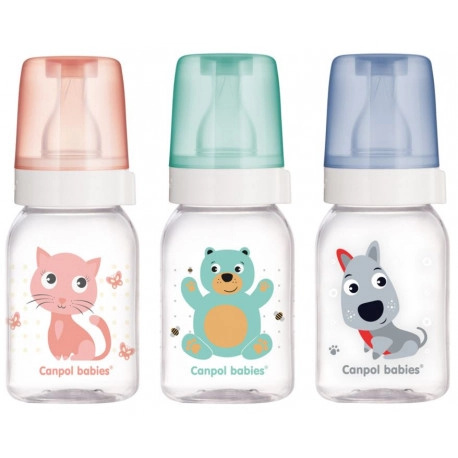 CANPOL BABIES Láhev s potiskem HAPPY ANIMALS 120 ml 