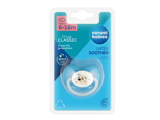 Kaučukový dudlík třešinka CANPOL BABIES BUNNY & COMPANY 6–18 m modrý
