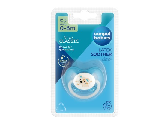 Canpol babies kaučukový dudlík třešinka BUNNY & COMPANY 0–6 m, modrý