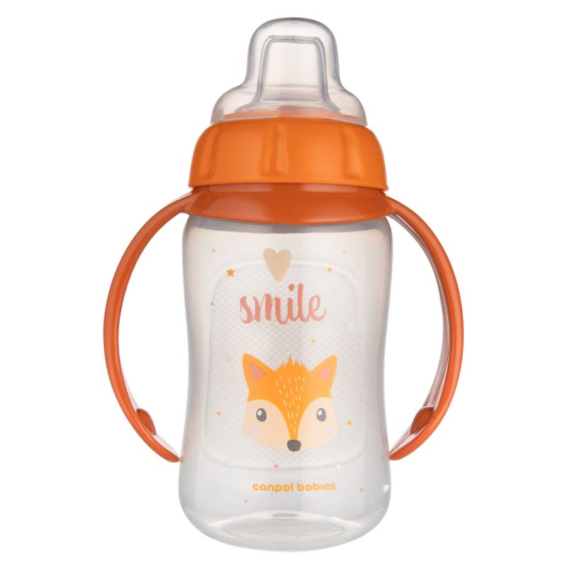 CANPOL BABIES Tréninkový hrníček s úchyty cute animals liška 320 ml