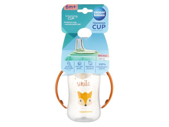Canpol babies Cute Animals Training Cup tréninkový hrnek Rabbit 6m+ 320 ml