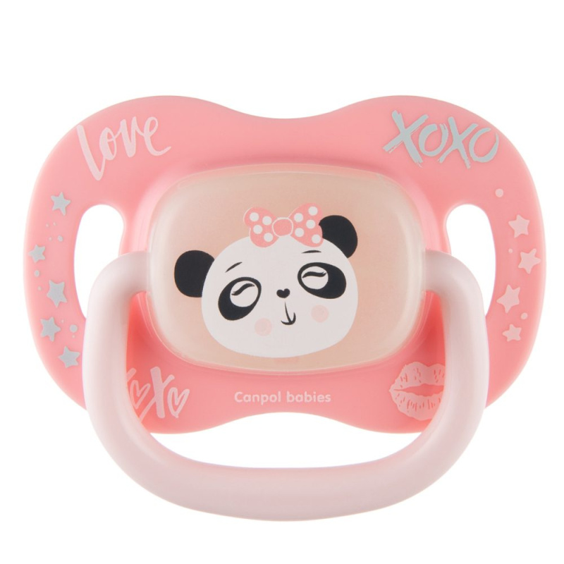 Silikonový dudlík třešinka CANPOL BABIES Exotic Animals, panda, 18m+