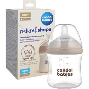 Canpol babies Natural Shape antikoliková lahev s dvouzónovou savičkou 150 ml