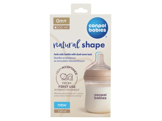 Canpol babies Natural Shape antikoliková lahev s dvouzónovou savičkou 150 ml