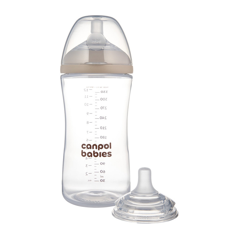 Canpol babies Natural Shape antikoliková lahev s dvouzónovou savičkou 260 ml