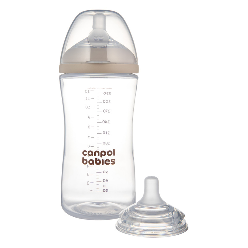 Canpol babies Natural Shape antikoliková lahev s dvouzónovou savičkou 260 ml
